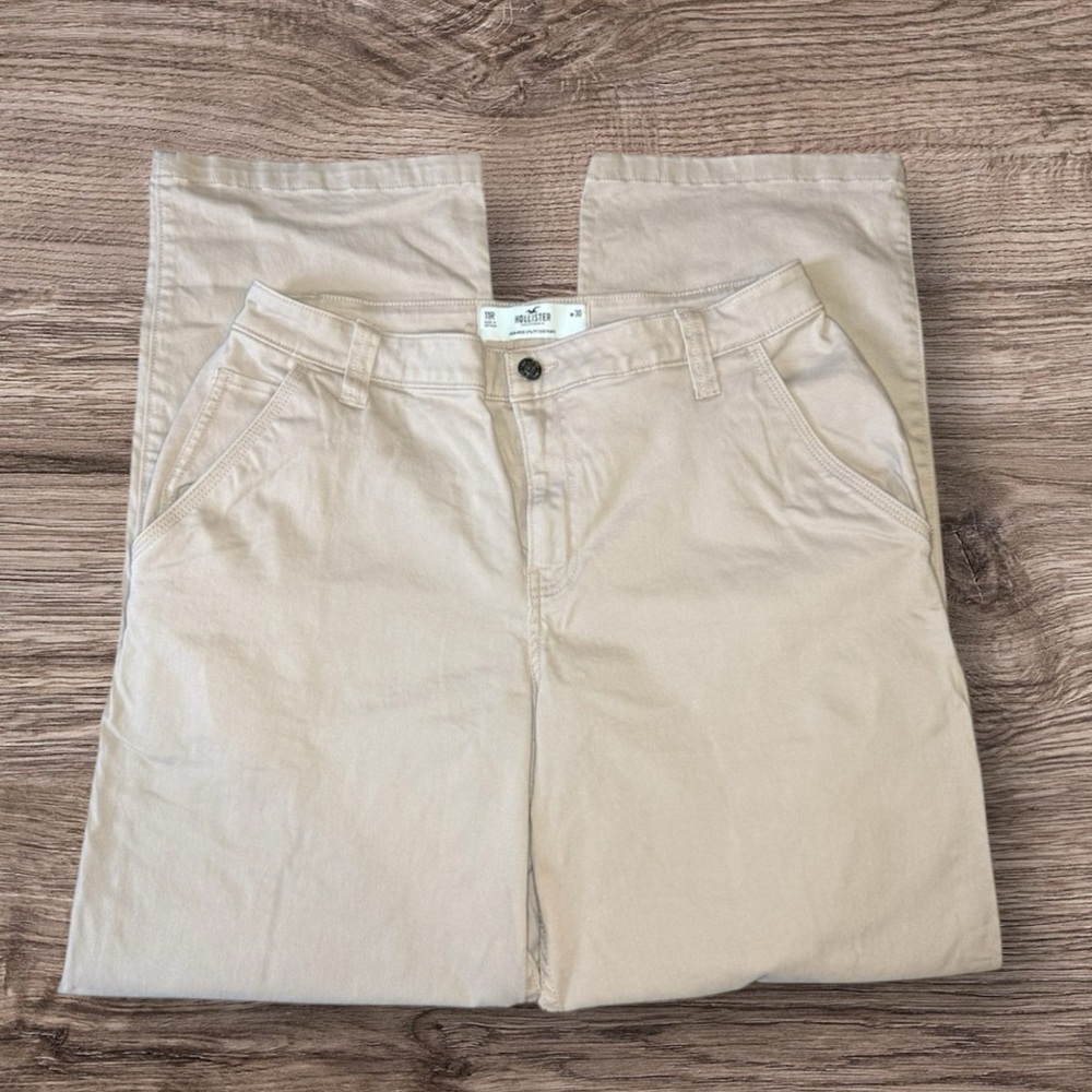 Hollister High-Rise Utility Dad Pants Size 11R Color Mauve/Khaki